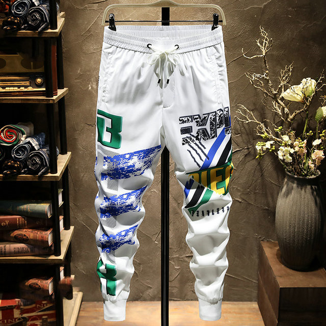 

2021 men's thin fashion joker stretch nine pants loose, straight, slim, foot banding casual trousers m-4xl#03, Black