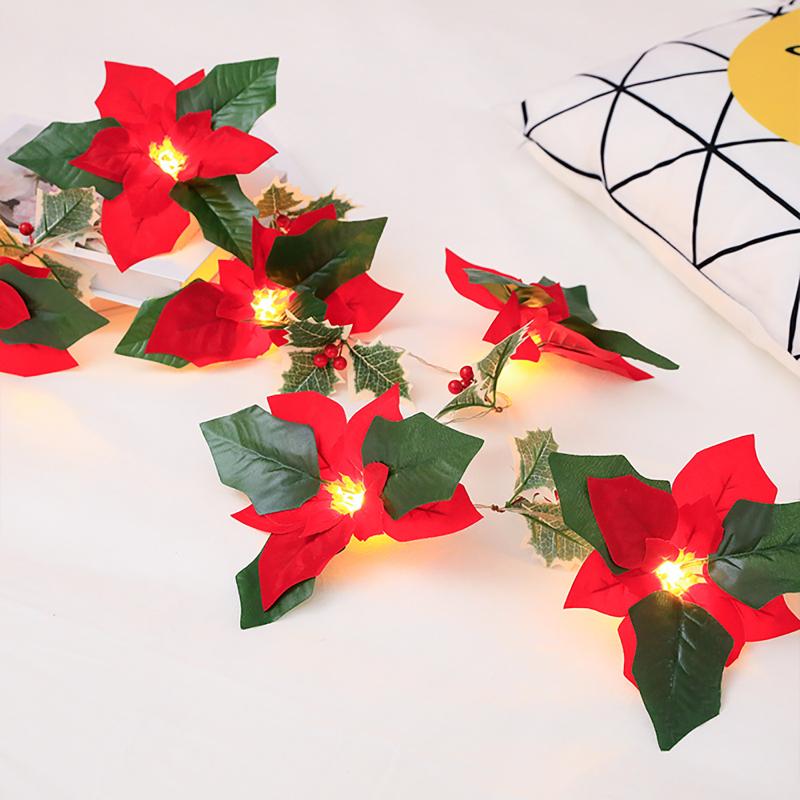 

Christmas Decorations Tree Decoration Lights Post Safflower Red Fruit Lintel Holiday Year Gifts