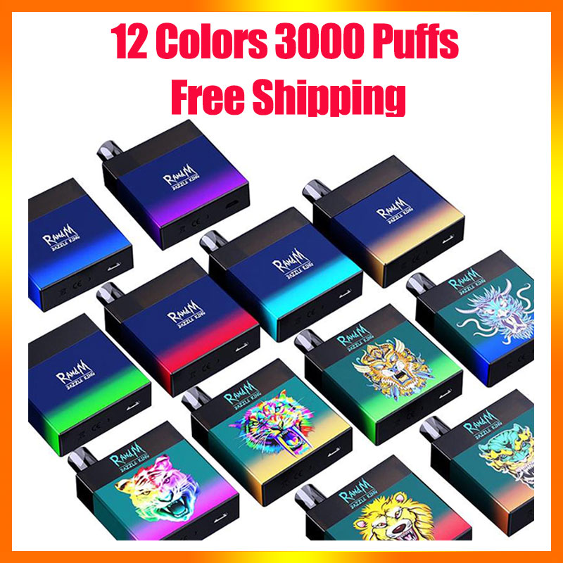 

Original E-Cigarettes Randm Dazzle KING Disposable Pod Device 12 Colors 3000 Puffs Electronic Cigarettes 8.0ml Glow in Dark LGB Light