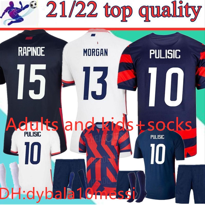 

4 stars US 2021 2022 PULISIC REYNA A Soccer jerseys men women kids kits socks full sets DEST MCKENNIE LLOYD MORGAN America Football United States Shirt