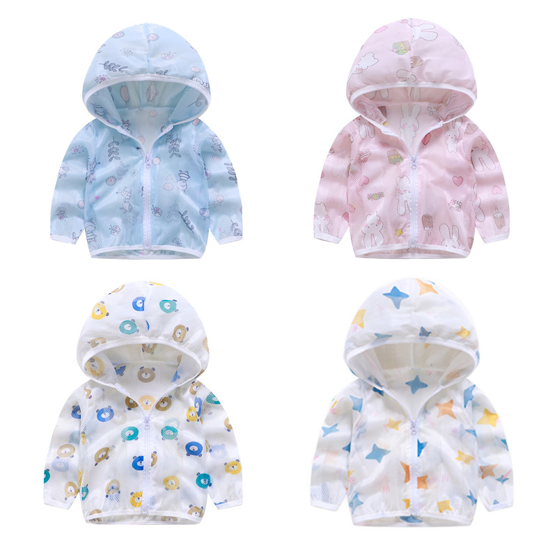 

Children's sunscreen summer new child jacket thin girls sun sunscreen service breathable baby sunscreen clothing 2021 children's clothing, Blue