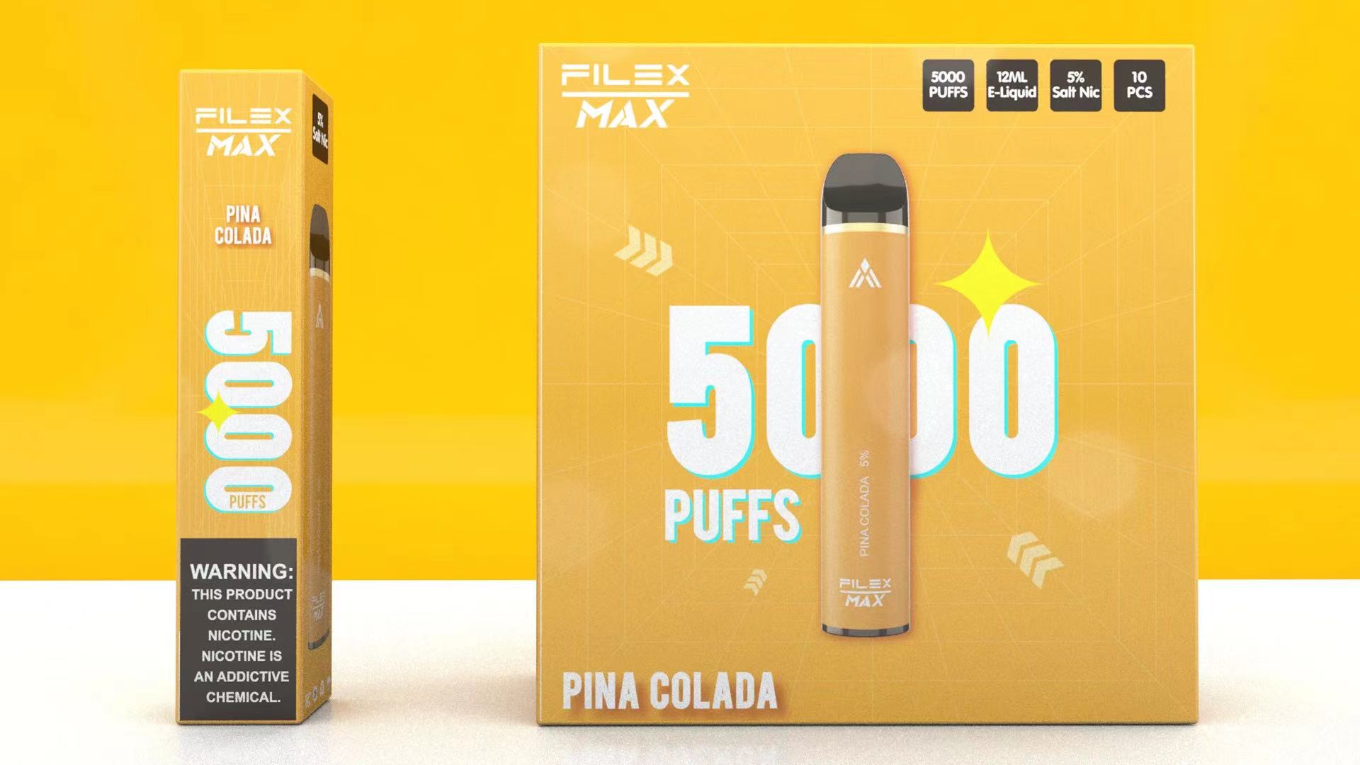 Einweg-Vape 5000 Puff Flex MAX PLUS BARS Elektronische Zigarette wiederaufladbare 12 ml Kapazität Vorgefüllte Pods-Gerät 1100mAh-Ladebarer Batterie-Kit Bang XXL