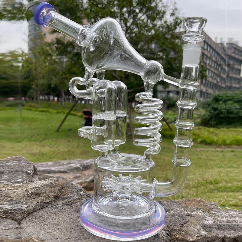 

Huge Bongs Recycler Glass Bong hookah Oil Rig 13" water pipe Birdcage Big Bubbler Mobius Matrix Sidecar Beaker Heady 14mm Bowl Three Colors