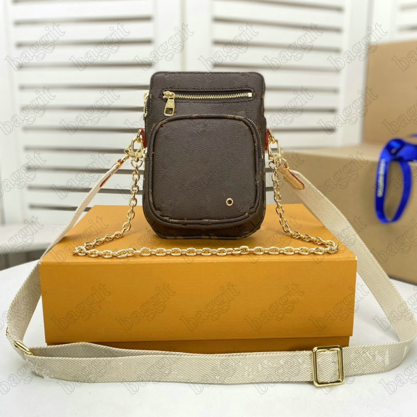 

UTILITY PHONE SLEEVE Cross body Shoulder bag Metal Chain Multi-function Bags with multiple Outside Zipped Pockets Women Designer Handbags Lady Leather Luxurys Tote, Customize