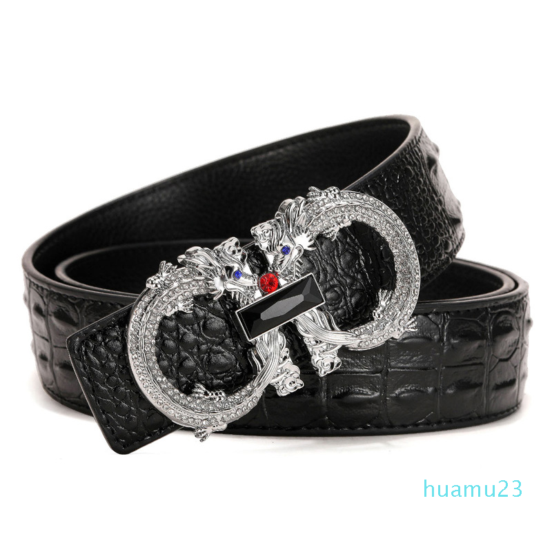 

Men Belts Luxury Brand Famous Designer Belt High Quality Male Genuine Leather Strap Wedding Silver Gold Dragon Buckle