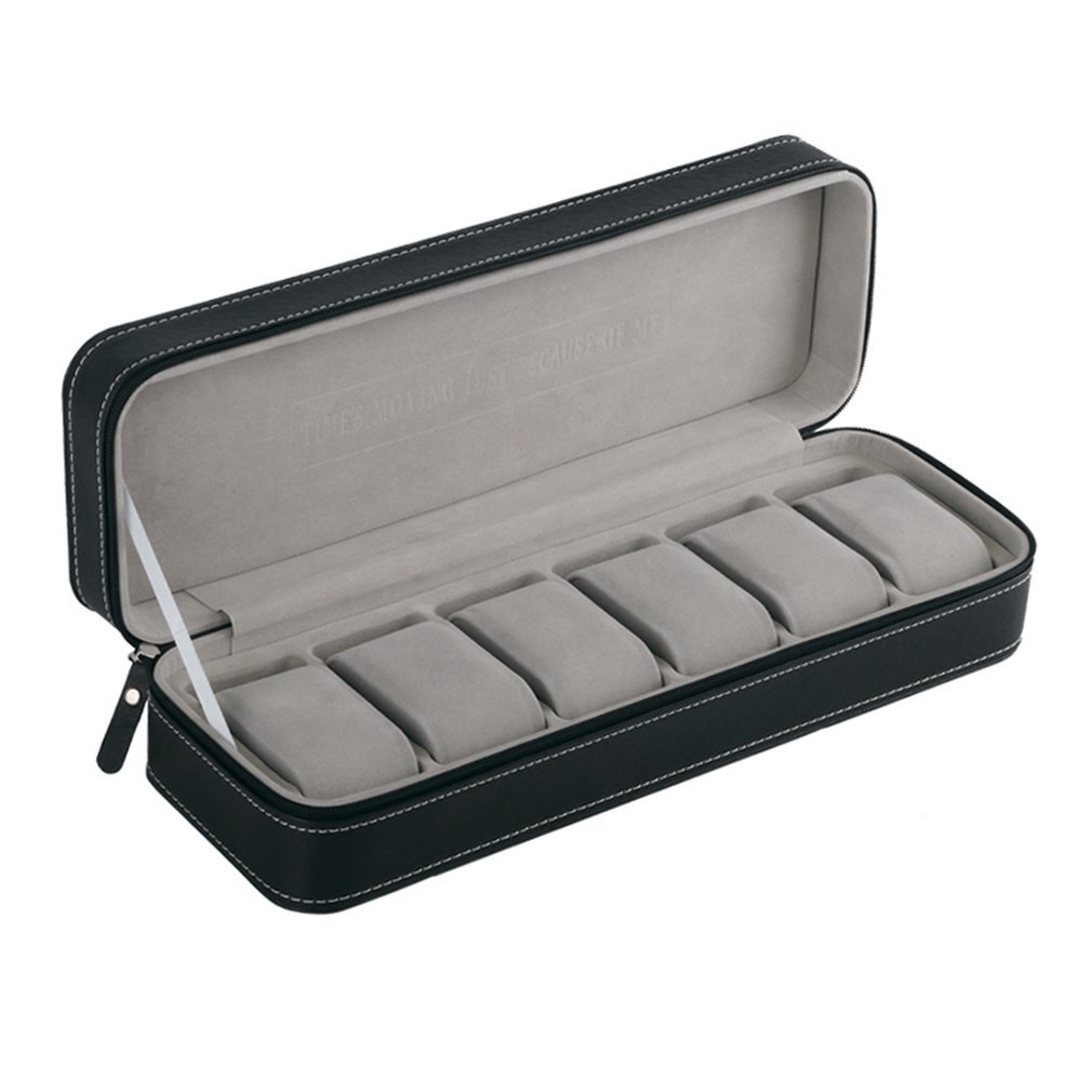 2/6/10/12 Gordt Leer/Carbon Fiber Clock Box Jewelry Storage Box Organizer for Earrings Bracelet display Houder Case-image-692354768