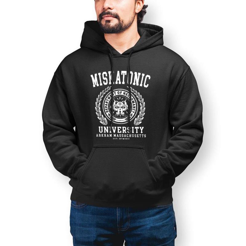 

Men' Hoodies & Sweatshirts Miskatonic University Cthulhu Hoodie Lovercraft Streetwear Warm Casual Long Cotton Pullover Men XXXL, Navy-style