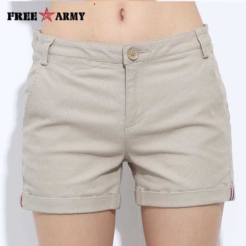 

FreeArmy Brand Women's Shorts Summer Two Designs Female Casual Cotton Shorts Women Plain Denim Shorts Embroidery Short Lady 210611, Gk9339b