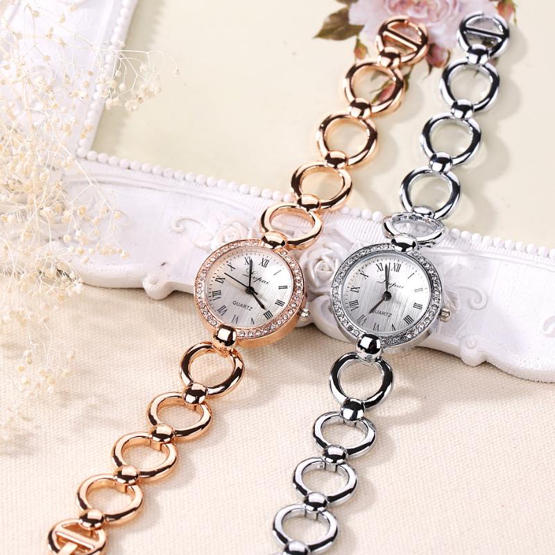 

Wristwatches Brand Rose Gold Luxury Women Dress Watches Girls Quartz Watch Bracelet Ladies Fashion Crystal Wristwatch Relogio Feminino, Silver