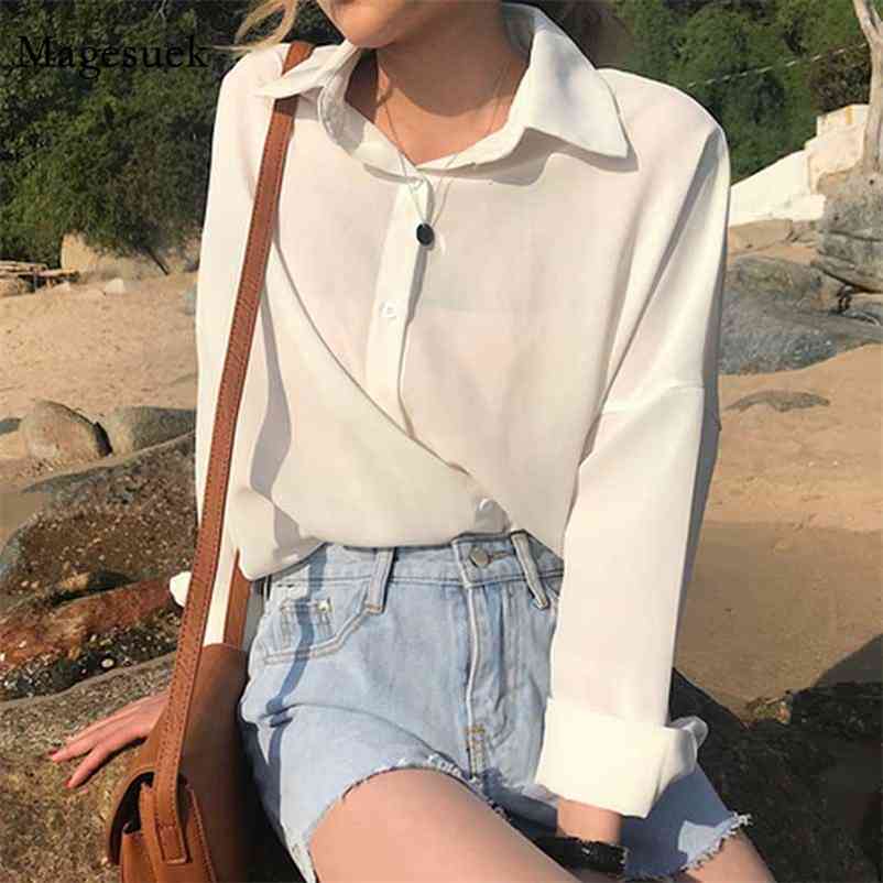 

Summer Women's Blouse Solid Multi Colors Wild Pink Tops Lapel Single-breasted Elegant Casual Loose Feminine Blusa 9681 210518, Yellow