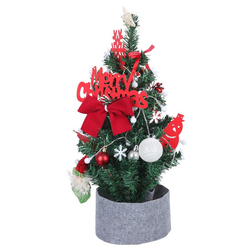 

Christmas Decorations 1 Set Desktop Adornment Mini Tree With Light Xmas Party Decor