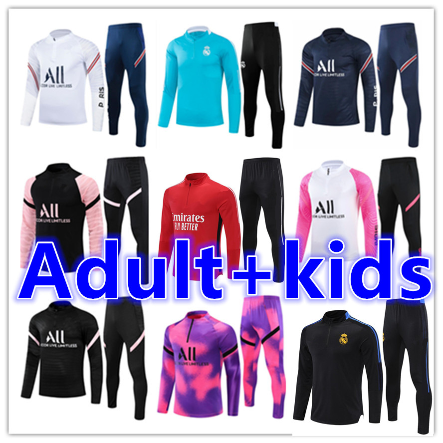 

Adult mens and kids kit soccer tracksuit football jerseys chandal futbol survetement foot jersey sets 2021 brasil men + kid Trainers Training suit