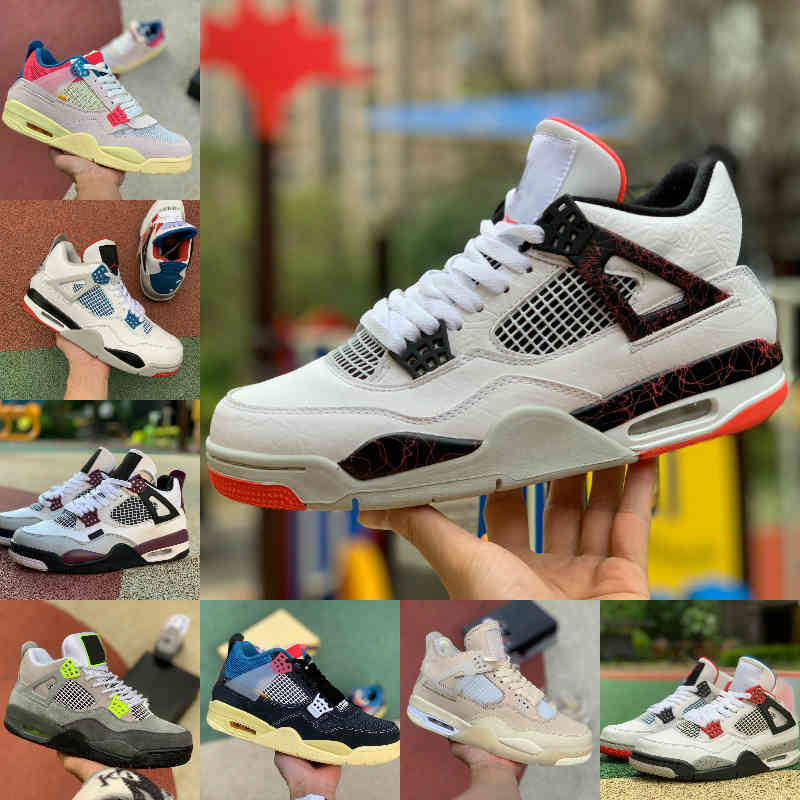 

Sell 2021 High 4 4s Basketball Shoes Men Women Mushroom New Cream Sail The White Cement Bred Court Purple Union LA GUAVA ICE Rasta BORDEAUX Sports Shoes R7, Y4042
