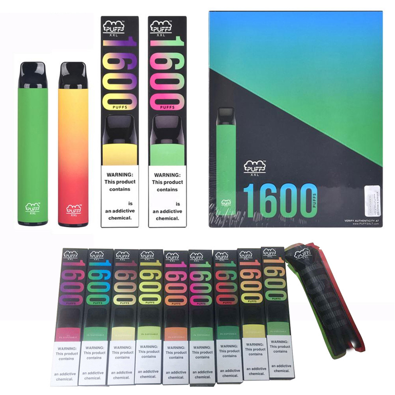 

2021 PUFF XXL Disposable Vape Pen Kits 1600 Puffs Bar cigarettes 1000mAh Battery 6.5ML Vapor Pod Device eCigs Electronic E Cigarette