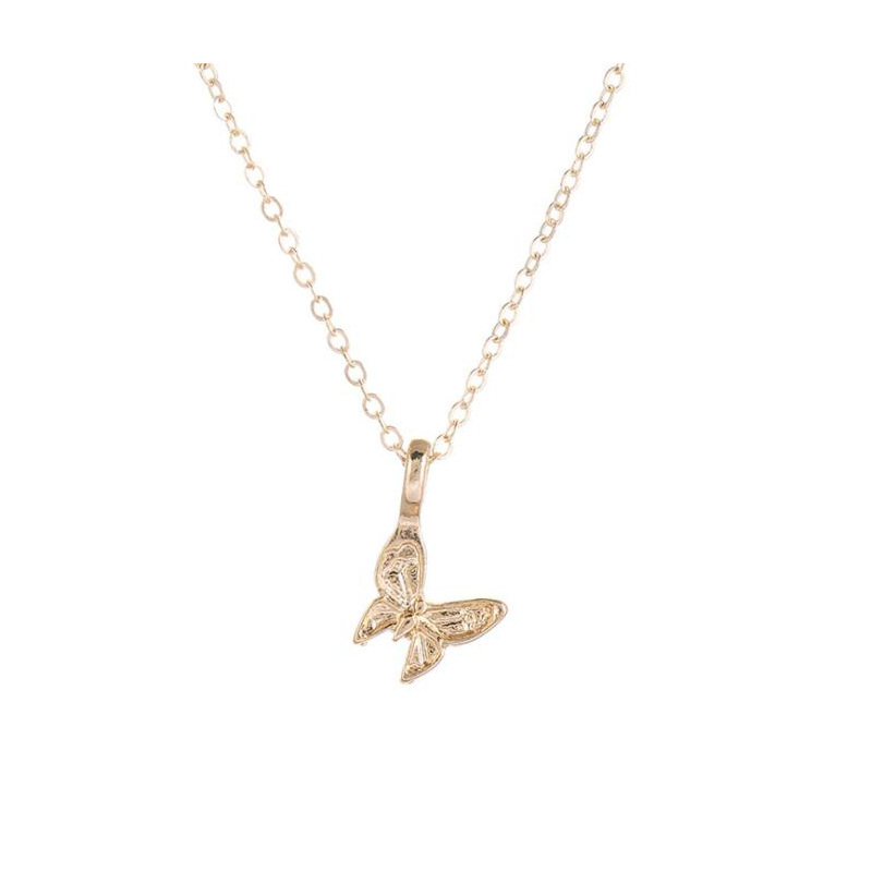 

Butterfly Pendant Necklace Gold Silver Chains For Women Simple Temperament Necklaces Jewelry Gifts Wholesale