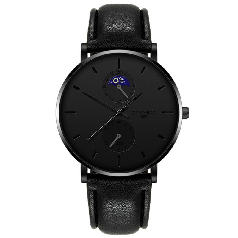 

Wristwatches Men Waterproof Ultra Thin Quartz Watch Fashion Luxury Date Wrist Sport Leather Relogio Masculino, Blue