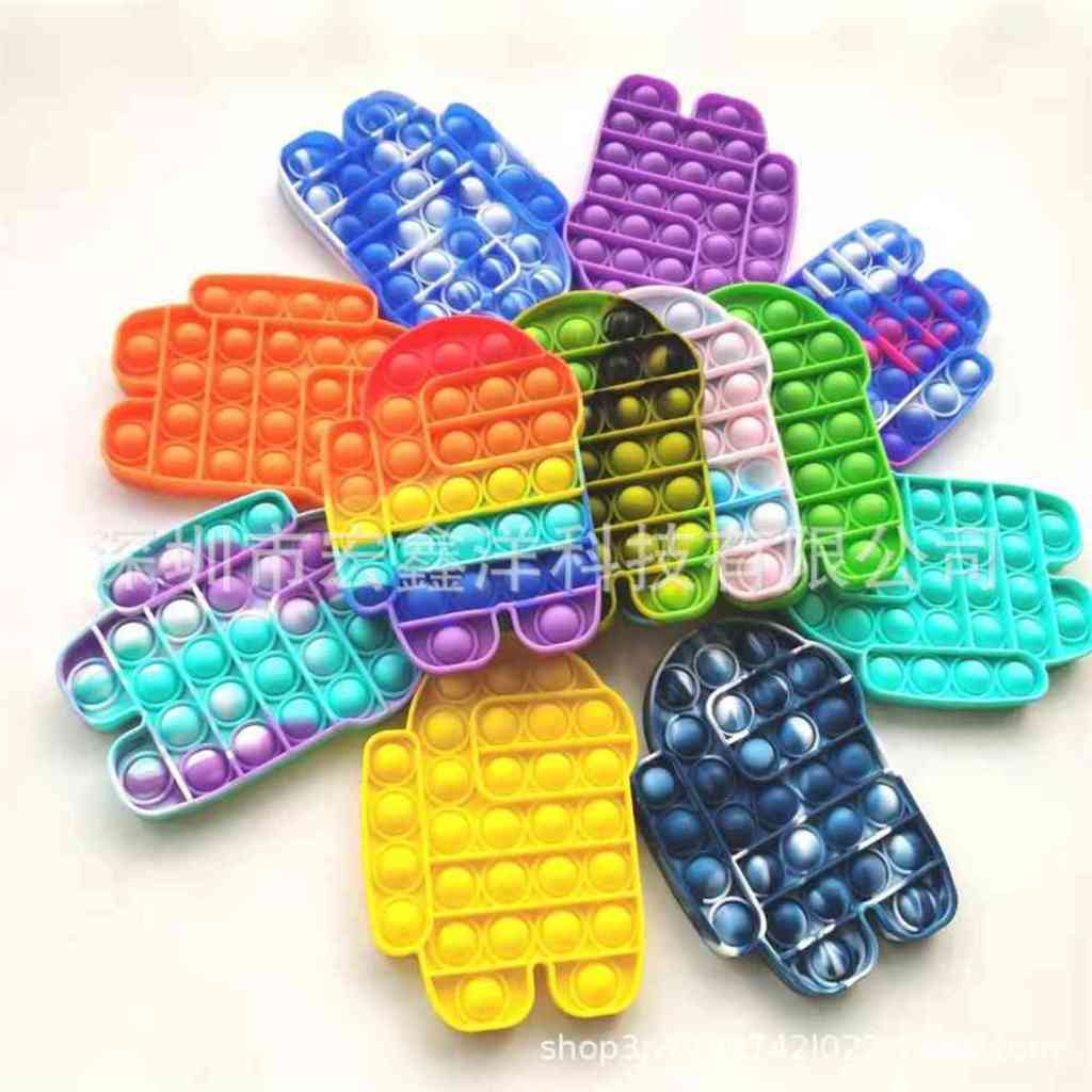 

Push Bubble Fidget pop Toys Simple Poppers favor Autism Special Needs Stress Decompression Board Finger Toy Cartoon kids desktop toys hH481IU5