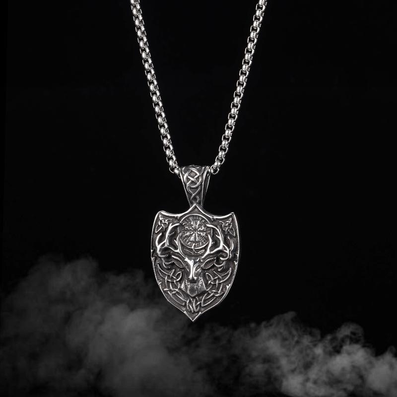 

Pendant Necklaces KKCHIC Nordic Retro Viking Personalized Fashion Titanium Stainless Steel Necklace For Men Vintage Sweater Chain, Silver