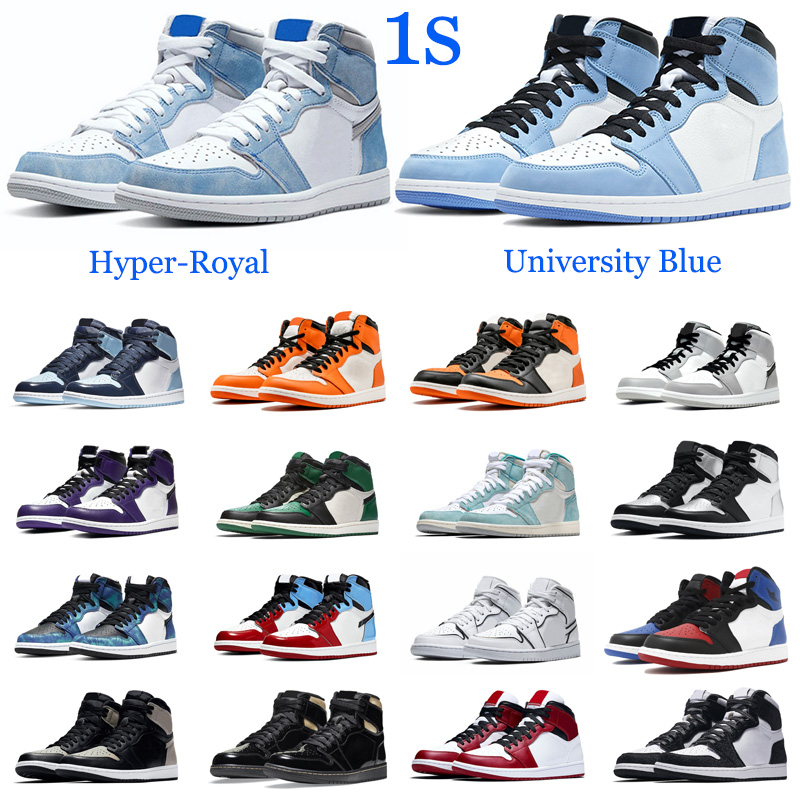 

Jumpman OG 1s Basketball Shoes Hyper-Royal University Blue Silver Toe Black Gold Chicago UNC Dark Mocha Turbo Green Men Women manbasketballshoes, #25 1s shattered backboard