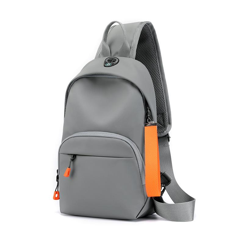 

School Bags Men's Chest Bag Nylon Fabric Slanting Across The Shoulder Waterproof Small Backpack To Travel Men, Black