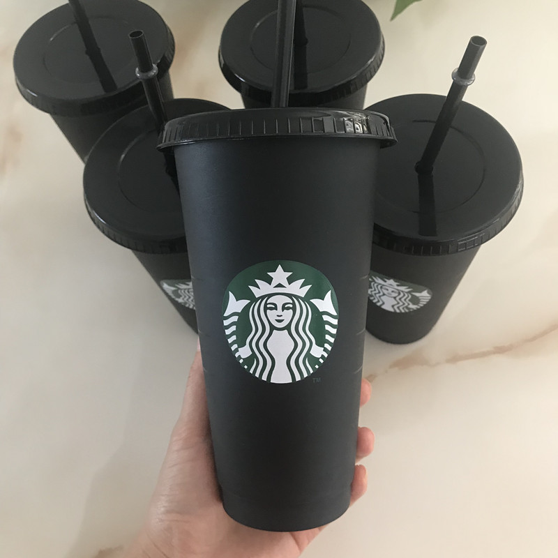

DHL starbucks 24 oz plastic beverage juice cup and straw magic coffee cup custom Starbucks plastic cup, you can customize the , 50 pcs