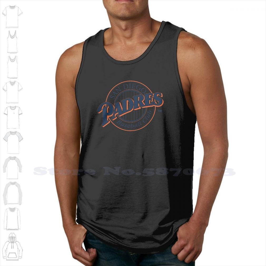 Padres San Diego Black White Sleeveless Tank Top Men Women Logo-image-713199438