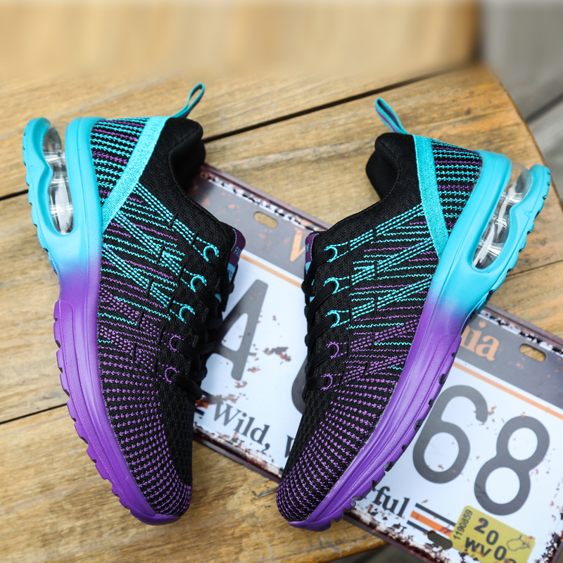 

Wholesale Women Sport Running Shoes Fly Knit Cushion Pink Purple Volt Yellow Trainers Sneakers Code: WY29-861 Size EUR 35-42 Made In China