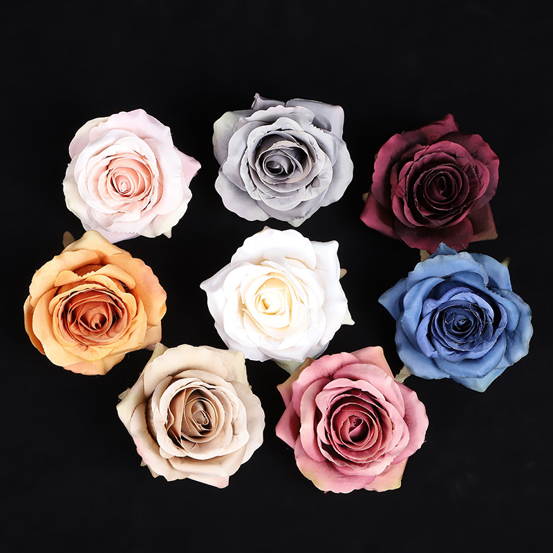 

30pcs Artificia Fowers Sik Roses Head Christmas Decorations for Home Wedding Decorative Fowers Wreaths Brida Accessories