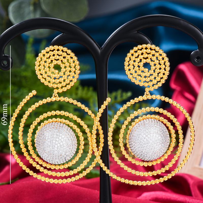 

Dangle & Chandelier Missvikki Exclusive Design Rotating Circle Earring For Women Bridal Aretes De Mujer Modernos Fashion Gift