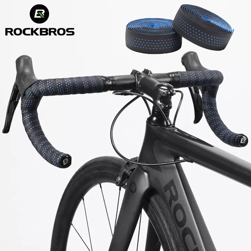 

ROCKBROS Bike Handlebars Tape PU Eva Anti-slip Wrap Soft Breathable Shockproof Road Tapes End Bar MT Bicycle Grips Cycling Accessories