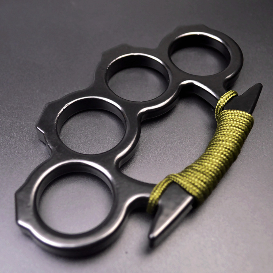 

Four Thin Metal Finger Fist Buckle Defense Equipment Iron Four Finger Hand Support Ring Self Defense Fighting Hand Buckle Fist Buckle Finger CWBN