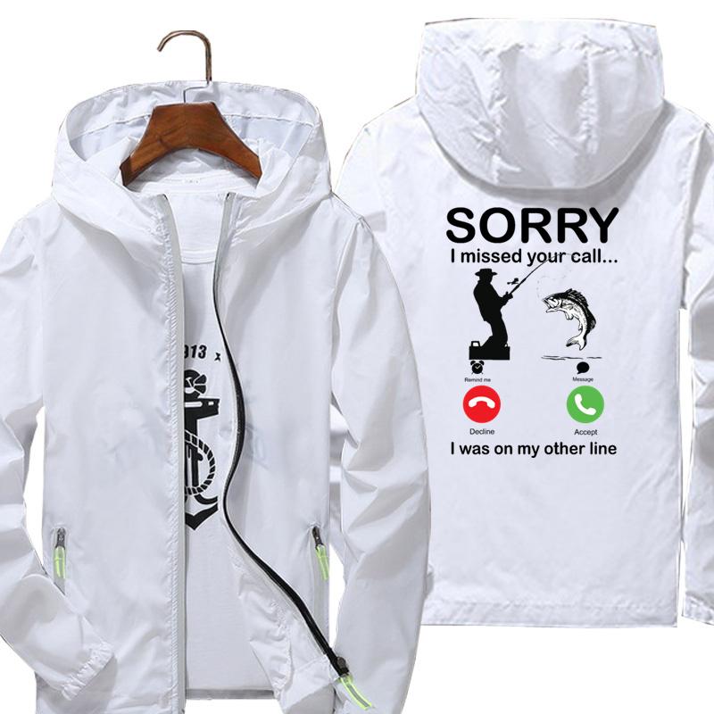 

Men's Jackets Custom Men Women Fishing Lover Sorry I Missed Your Call 8 Printing Cycling Clothing Hunting Clothes With Pocket, Black;brown