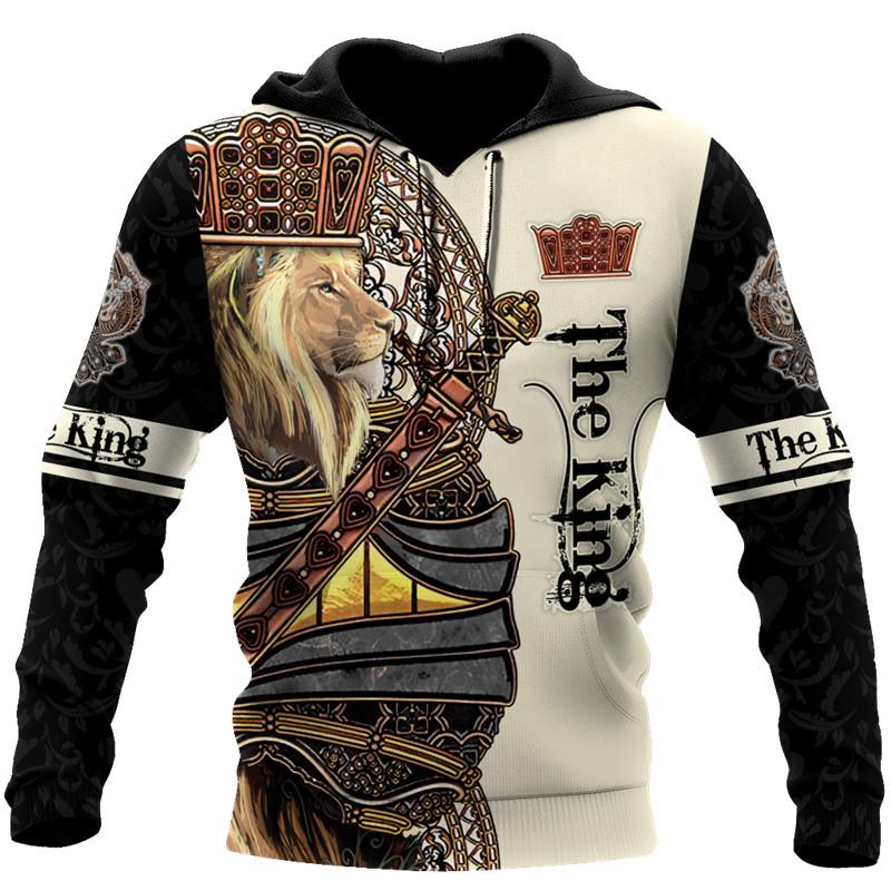 

Men's Hoodies & Sweatshirts And Interesting King Lion Hoodie Fashion Pullover 3D Printing Women's Zipper Hoodie/sweatshirt Apparel S-5XL, Black