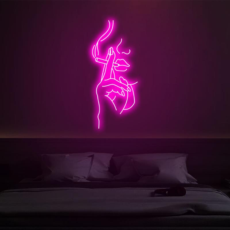 

Other Event & Party Supplies "Smoking" Neon Sign Custom Light Led Pink Home Room Wall Decoration Ins Shop Decor