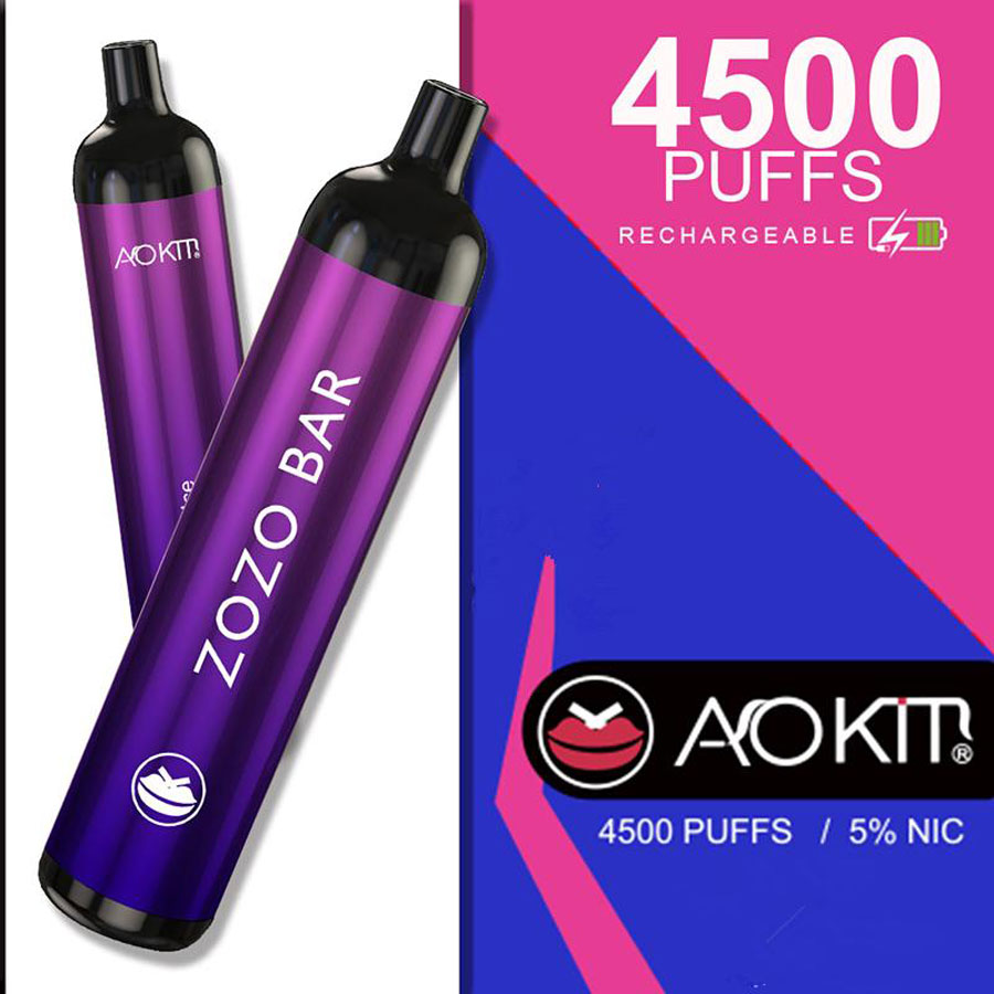 

Aokit ZOZO BAR Disposable E cigarettes Device 4500 Puffs 2200mAh Rechargeable Battery 15.8ml Prefilled Cartridge Pod Vape Pen VS Bar Plus XL Pro 6 pic/box