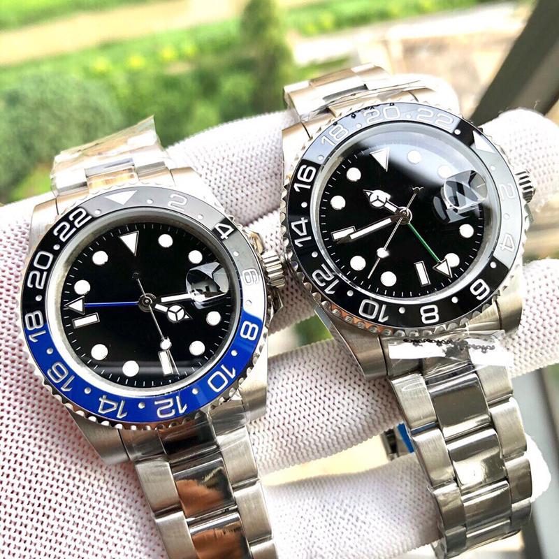 

Luxury Fashion watch Mens Mechanical Watches GMT 2813 montre de luxe Black Bezel Automatic Movement Sports Designer Wristwatches, Slivery;brown