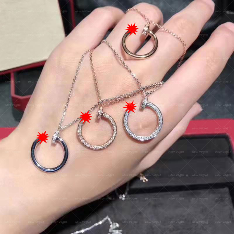 

Necklace nails starry sky non-fading full diamond clavicle chain light luxury temperament pendant couple gift 3-color with box