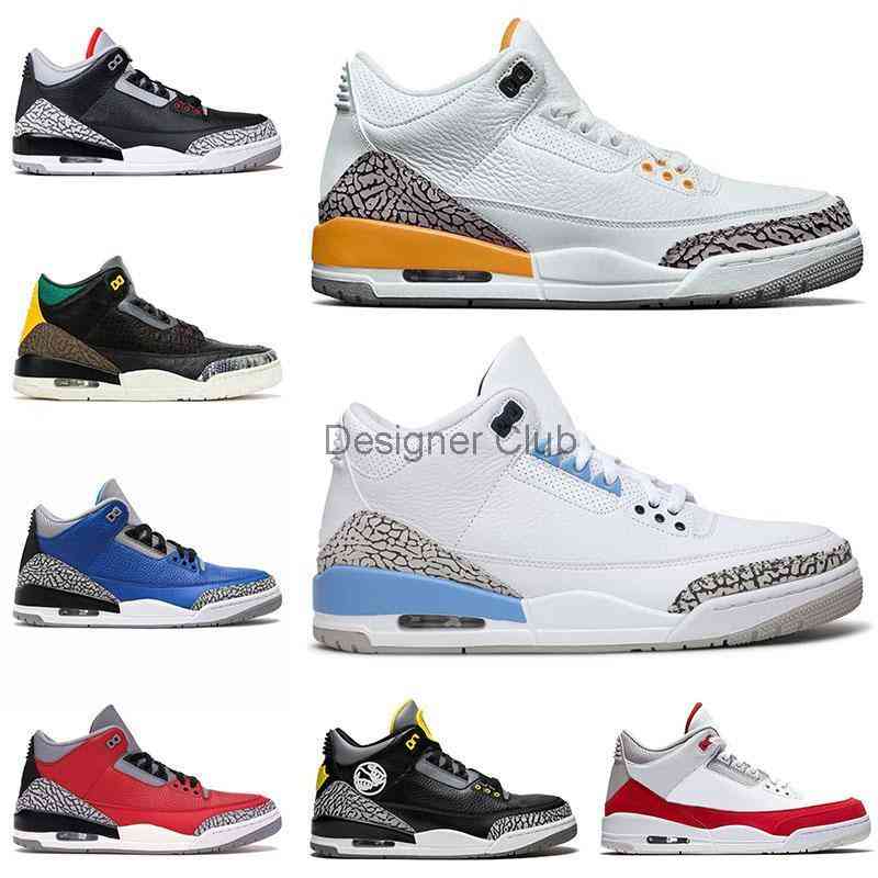 

2021 Men shoes 3 Basketball Shoes 3s UNC Black White Mens Fragment Knicks Rivals Retro Fire Red III Cement Court Trainers Sneakers, With og box