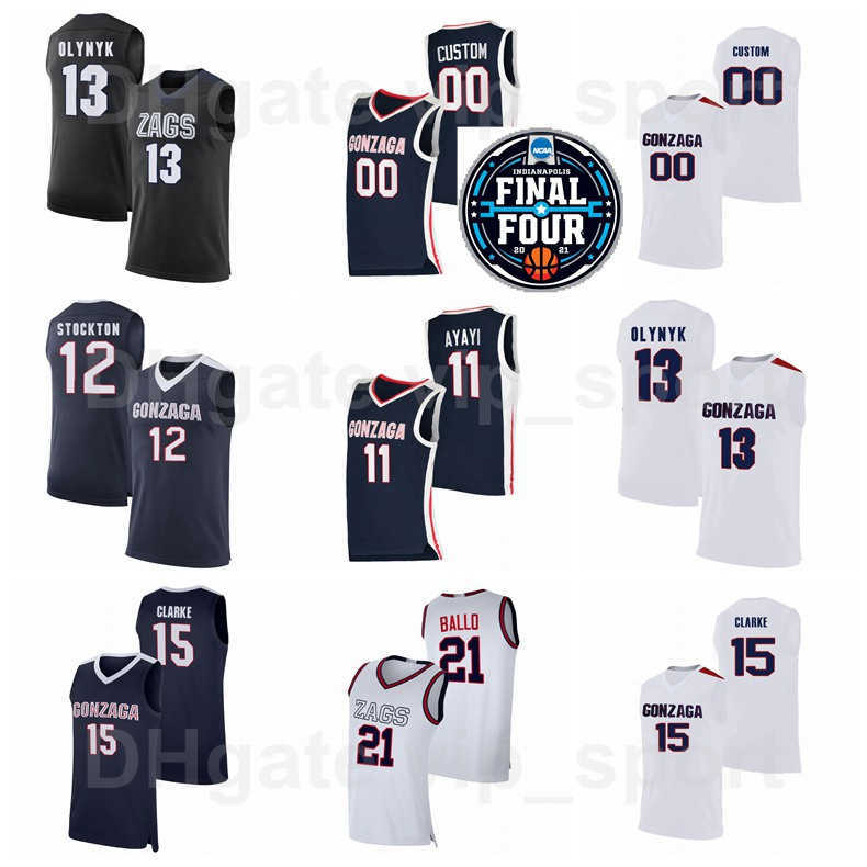 

NCAA College Basketball Final Four Gonzaga Bulldogs 11 Domantas Sabonis Jersey 13 Kelly Olynyk 12 John Stockton 21 Rui Hachimura 15 Brandon, With final four patch