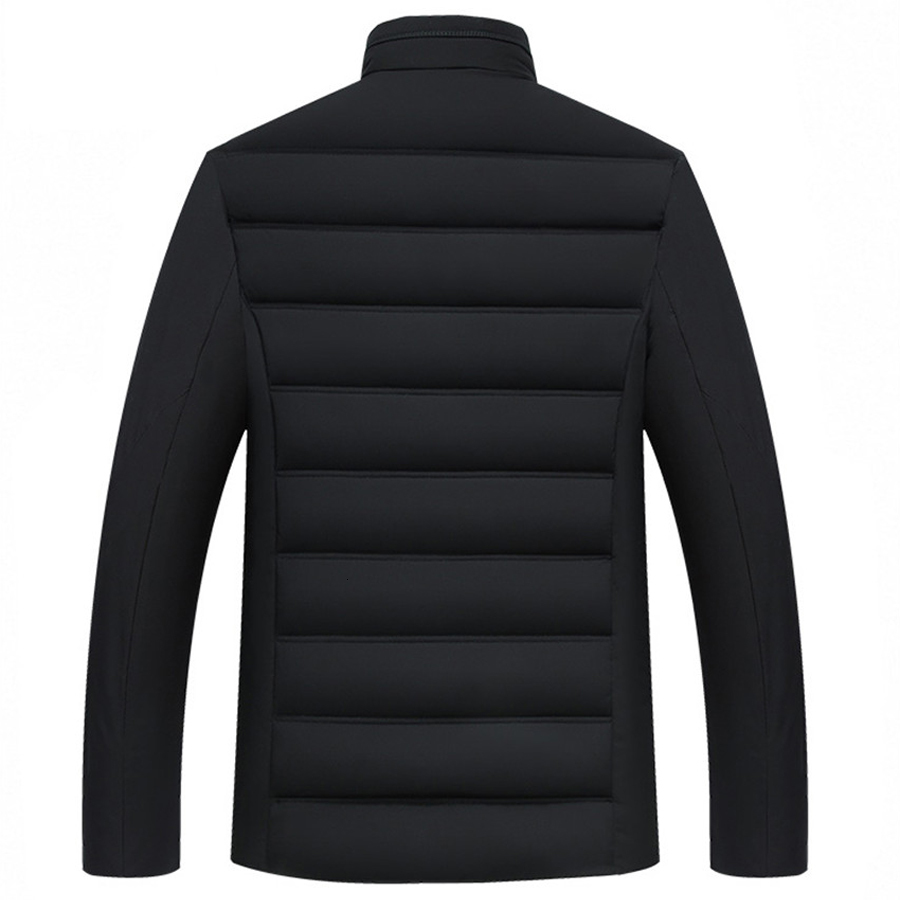 

New Autumn Winter Casual Cotton-padded Jacket Warm Men Parka Outwear Men's Coat Clothes, Black
