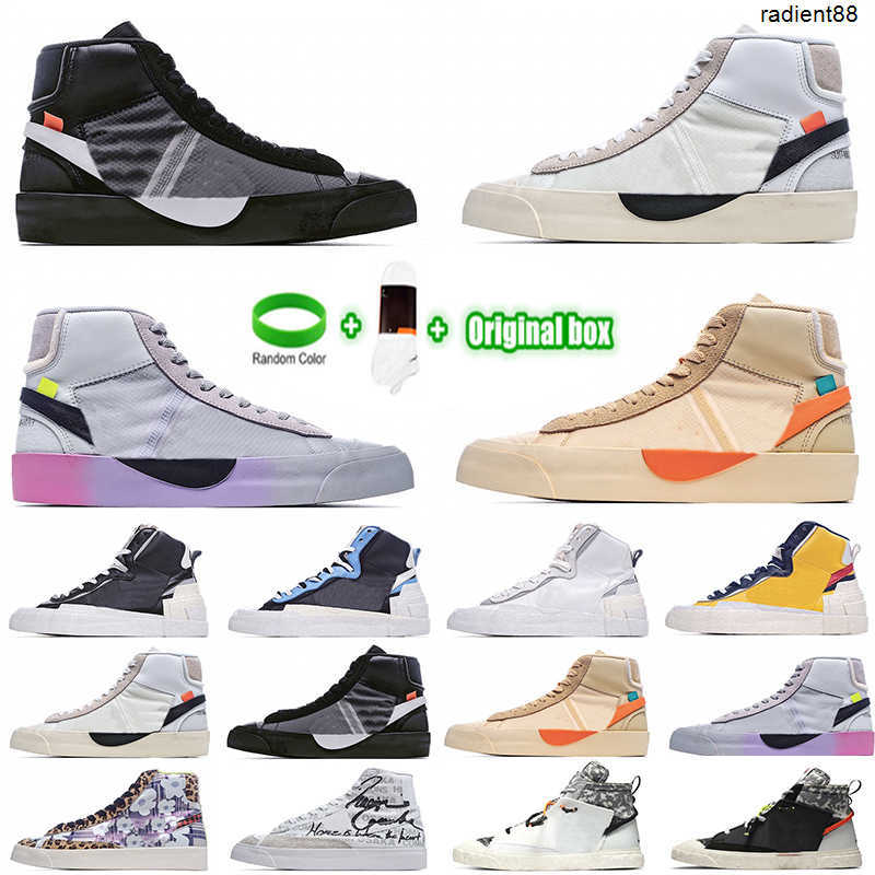 

[Bracelet+Socks+Original Box]Mens Mid 2.0 Spooky Grim shoe Reepers All Hallows Eve White Serena Williams Rainbow Women Casual Off Blazers