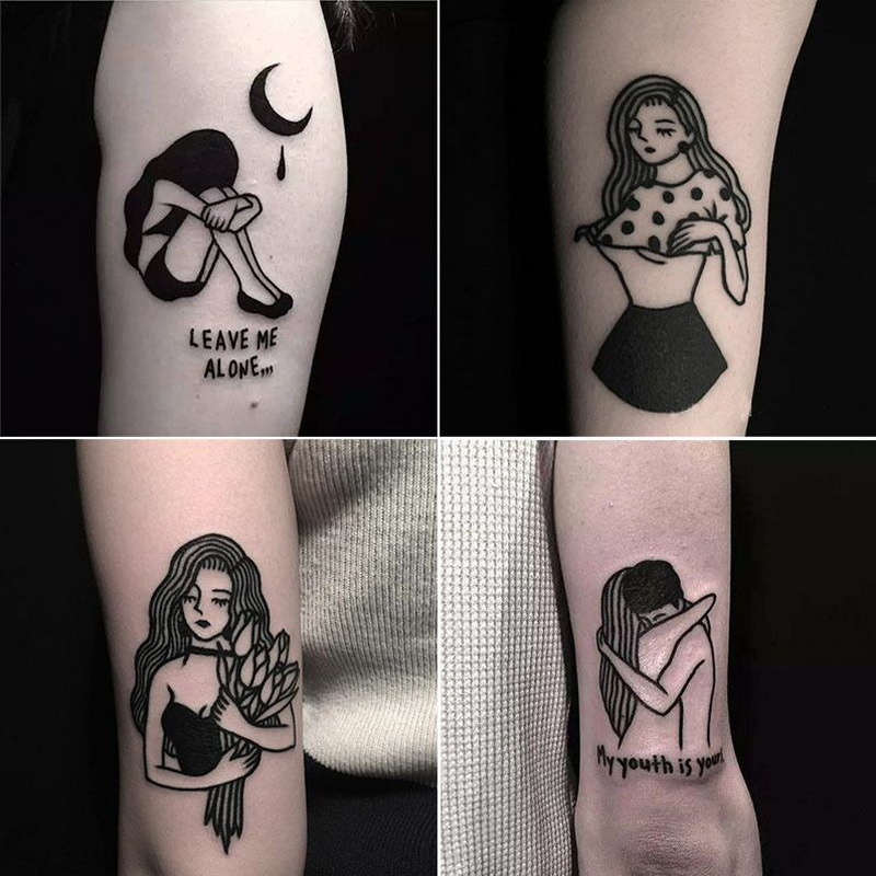 

Temporary Tattoo Waterproof Tattoos Sexy Sticker Bady Art For Woma Tatoo For Men Japanese Samurai Tattoos Black Girls