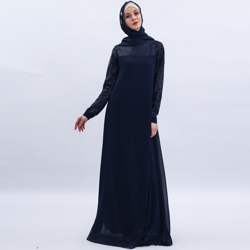 

Chiffon Sequin Abaya Dubai Muslim Hijab Dress Kaftan Abayas Women Islamic Clothing Turkish Dresses Caftan Robe Femme Musulmane