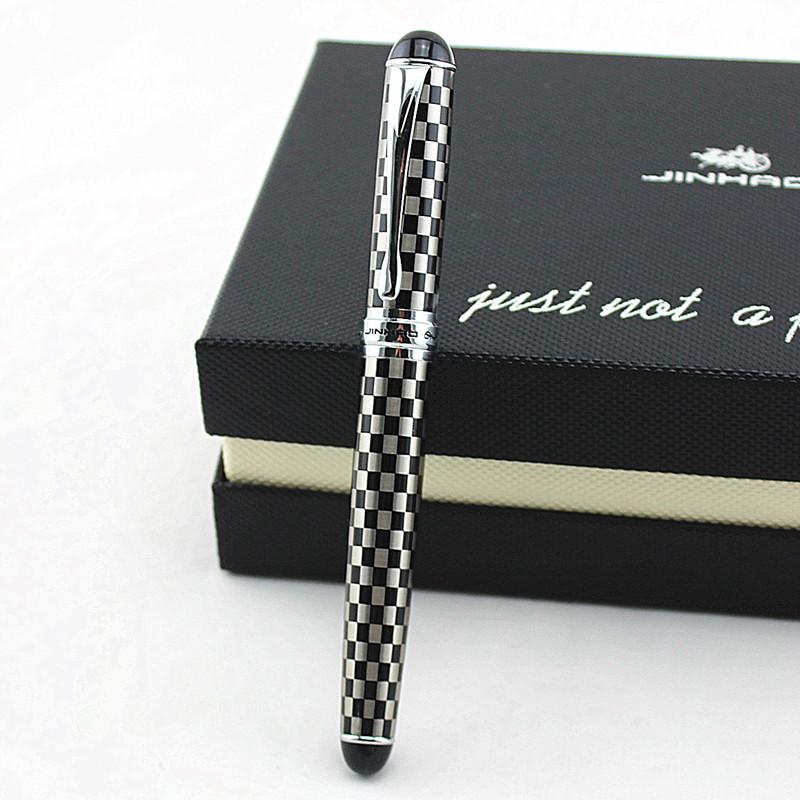 

High Quality Jinhao 750 Silver Stainless Steel 18KGP Fountain Pen Ink Nib Vulpen Caneta Tinteiro Penna Stilografica Pens