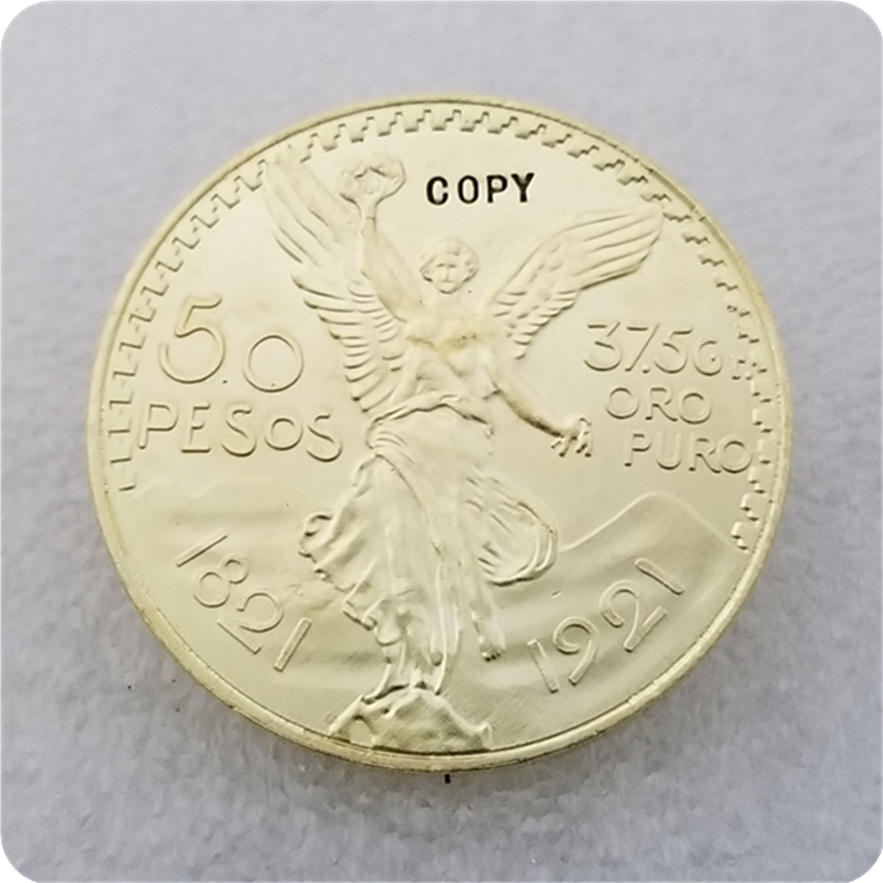 

1821-1921 Mexico 50 Pesos (Centenario) 100th Anniversary of Independence from Spain COPY COIN