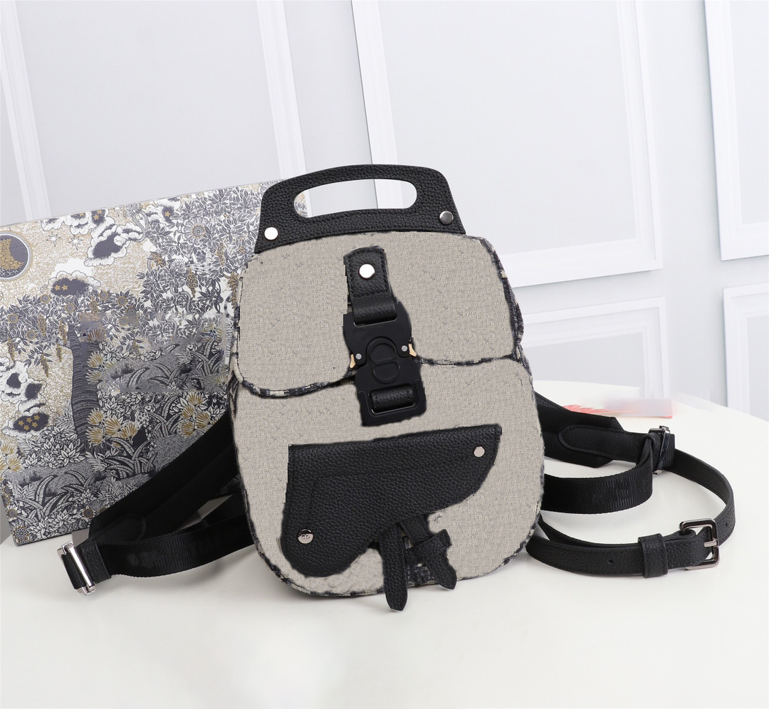 

Woman men High Quality PU Leather shoulder Backpacks Women Handbags Canvas Crossbody Backpack Fashion Packs School Bags Classic Student Handheld Bag, Black