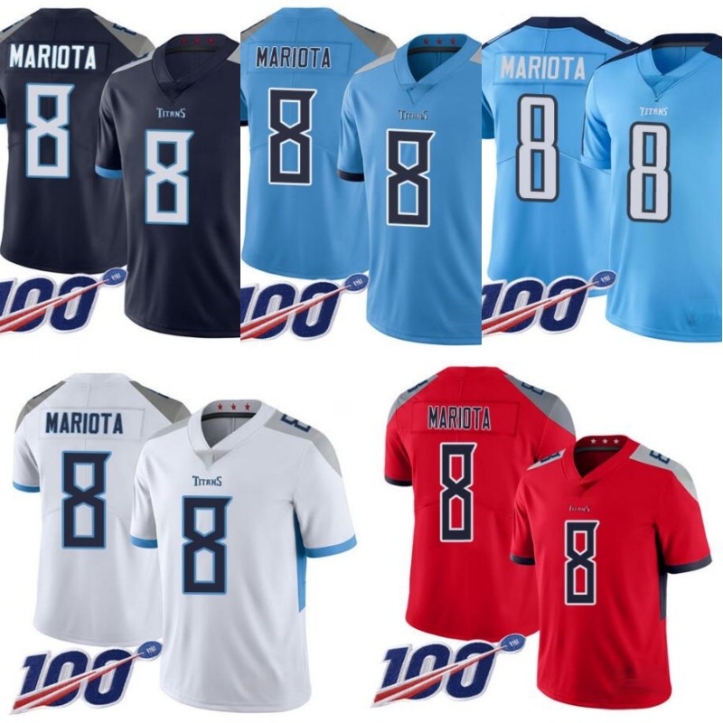 

Tennessee Titans Men #8 Marcus Mariota Women Youth 100th Jersey, Black;red