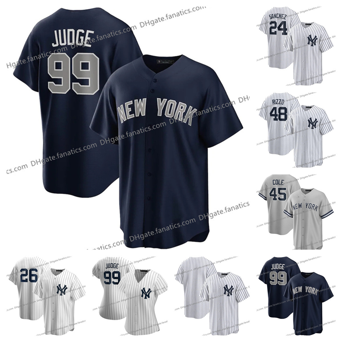 

99 Aaron Judge New Baseball Jersey Mens Womens Youth 11 Brett Gardner 45 Gerrit Cole 2 Derek Jeter 26 DJ LeMahieu Clint Frazier Don Mattingly 7 Mantle Babe Ruth Blank, Youth as photo
