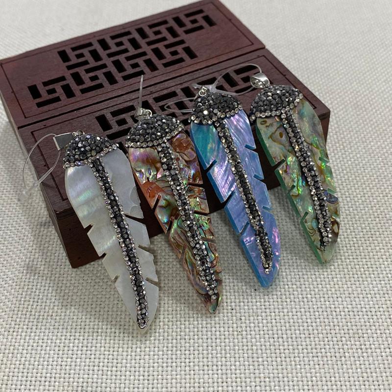 

Charms Fashion Abalone Shell Jewelry Pendant Charm Bracelet Necklace Border Dazzling Multicolor Accessories DIY Gift Wholesale Bulk, Bronze;silver
