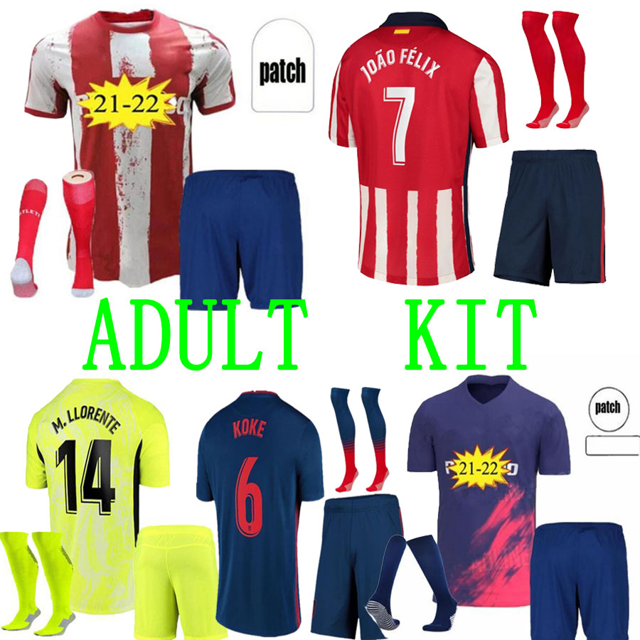 

adult 20 21 Atletico SUÃREZ Madrid home away 3RD Soccer Jerseys kits 2021 2022 Camisetas de fÃºtbol JOAO FELIX football shirt, Black